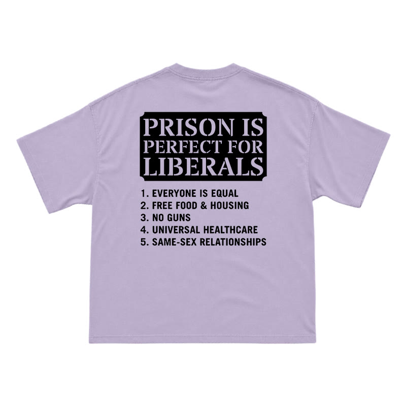 Streetwear Slogan Graphic Crewneck Tee with Bold Back Print - Purple - US16-18(2XL) - image 11