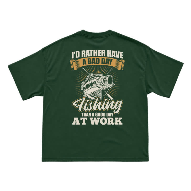 Retro Angler Slogan Back Print Graphic T-Shirt - Green - US16-18(2XL) - image 14