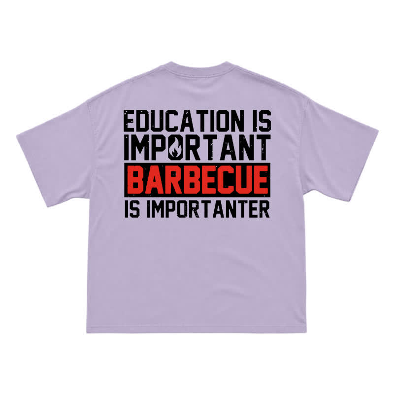 Street Casual Barbecue Slogan Back Print Unisex T-Shirt - Purple - US16-18(2XL) - image 12