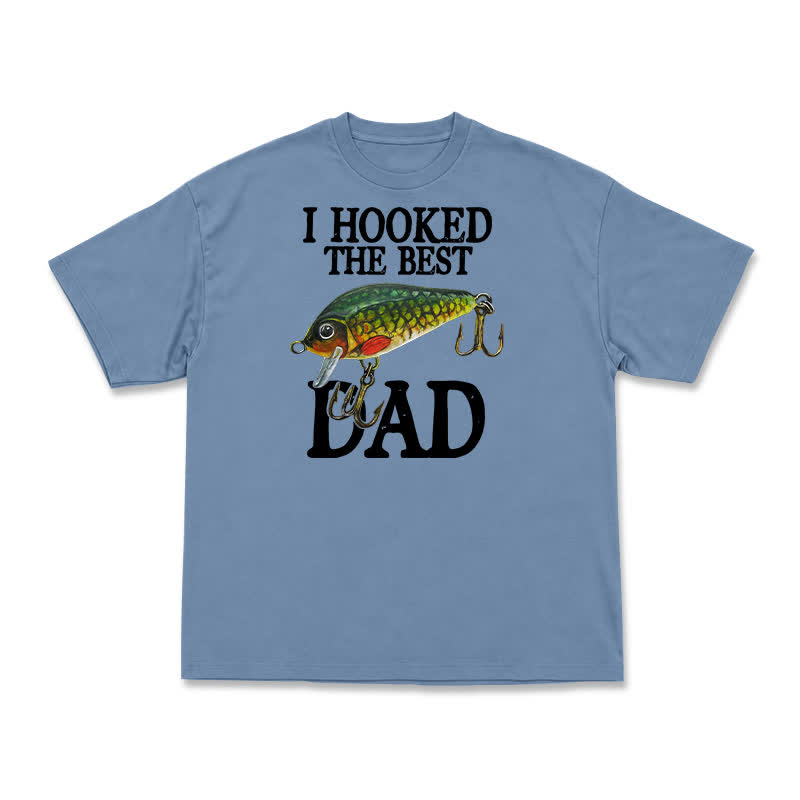 Vintage Inspired Best Dad Fishing Graphic T-Shirt - Dusty Blue - US16-18(2XL) - image 9