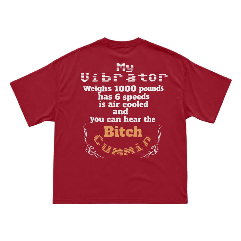 Casual Statement Back Print Crew Neck Cotton T-Shirt - Red - US16-18(2XL) - image 11