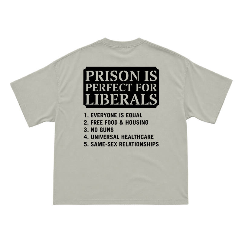 Streetwear Slogan Graphic Crewneck Tee with Bold Back Print - Warm Grey - US16-18(2XL) - image 3