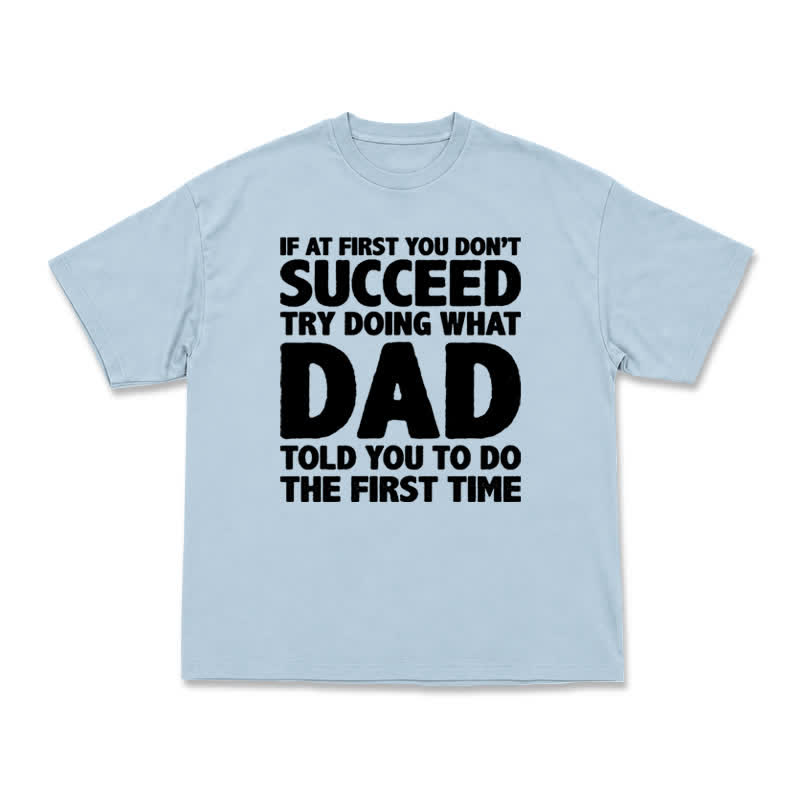 Casual Bold Slogan Graphic Cotton Blend T-Shirt - Light Blue - US16-18(2XL) - image 12
