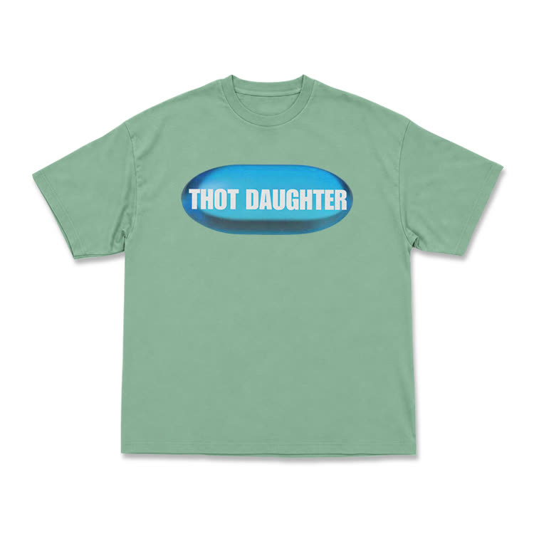 Casual THOT DAUGHTER Graphic Short Sleeve T Shirt - Light Green - US16-18(2XL) - image 13
