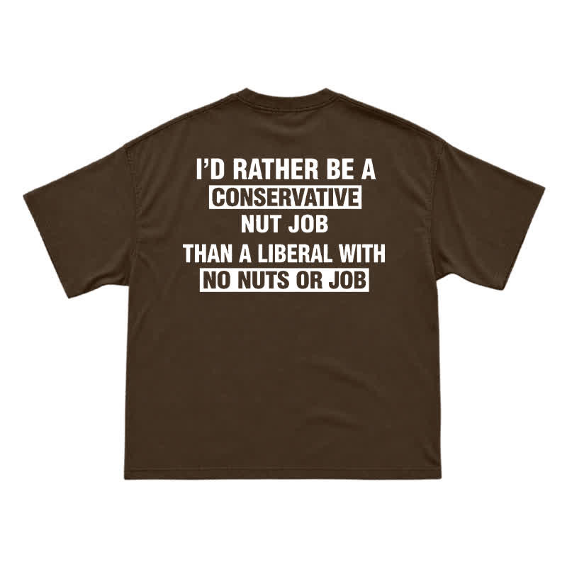 Streetwear Slogan Graphic Boxy Fit Cotton Jersey Tee - Coffee - US16-18(2XL) - image 10