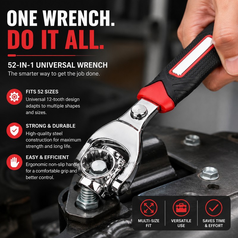 52-in-1 Universal Multi-Function Wrench