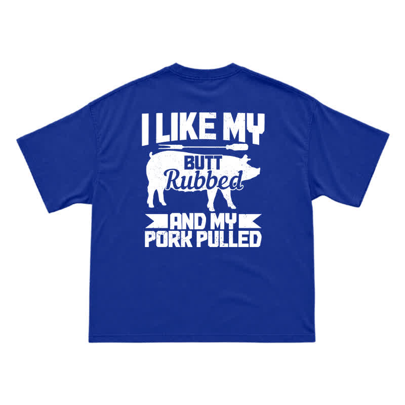 Casual Vintage Pig Silhouette Smoker Party T-Shirt - Blue - US16-18(2XL) - image 14