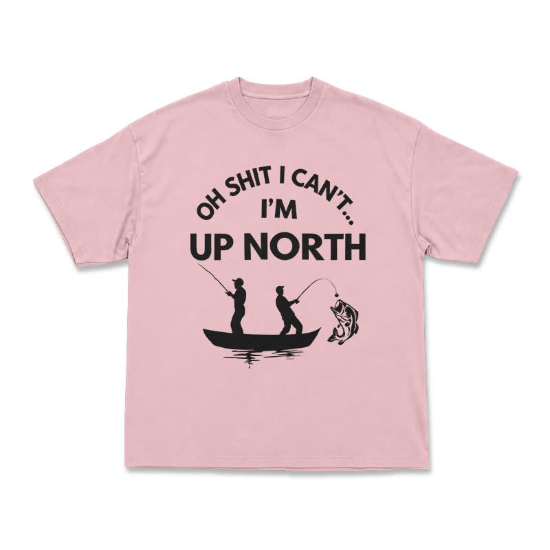 Funny Up North Fishing Slogan Relaxed Fit T-Shirt - Pink - US16-18(2XL) - image 10