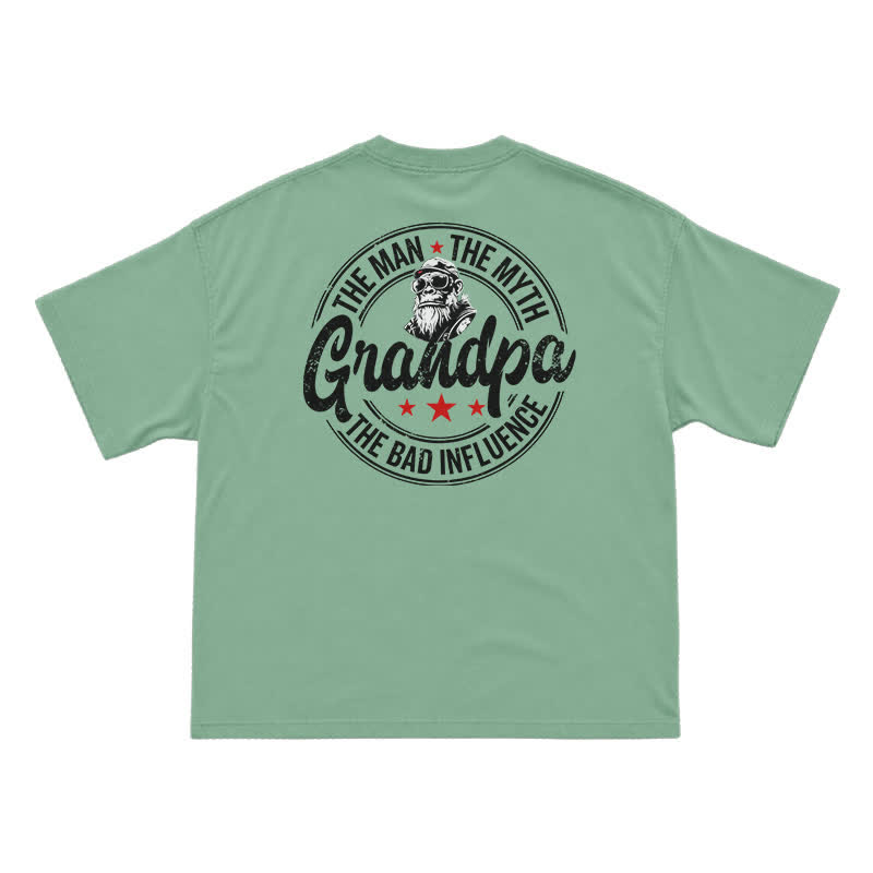 The Man The Myth Grandpa Funny Graphic T-Shirt for Men | Grandpa Humor Tee - Light Green - US16-18(2XL) - image 4