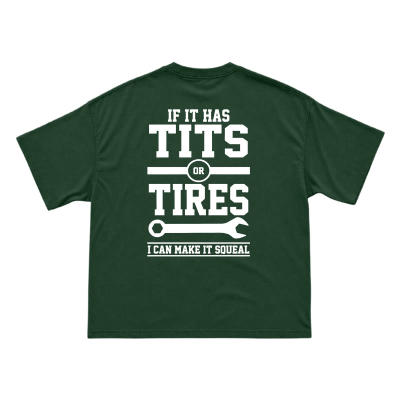 Workwear Inspired Mechanic Humor Oversized Back Graphic T-Shirt - Green - US16-18(2XL) - image 14