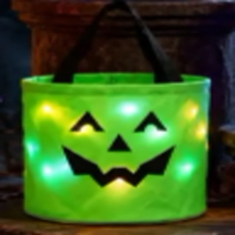 🎃3/4 Pcs Halloween Candy Bucket with LED Lights✨ - Green - image 15