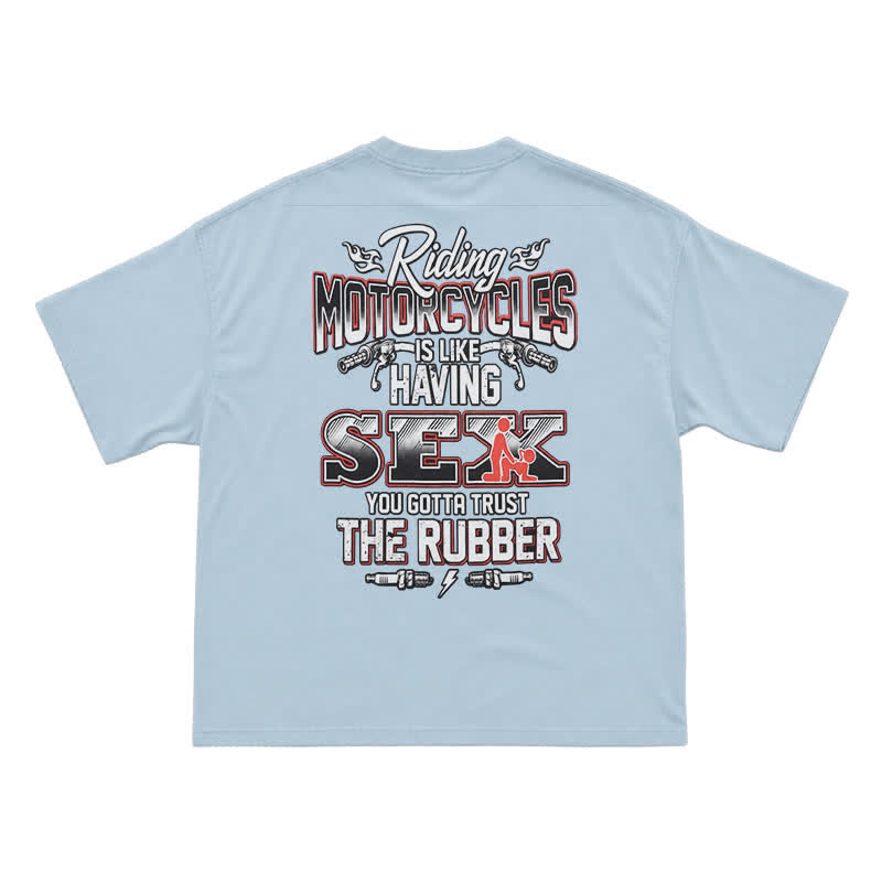 Born To Ride Motorcycle T-Shirt – Funny Biker Gift For Men - Light Blue - US16-18(2XL) - image 7
