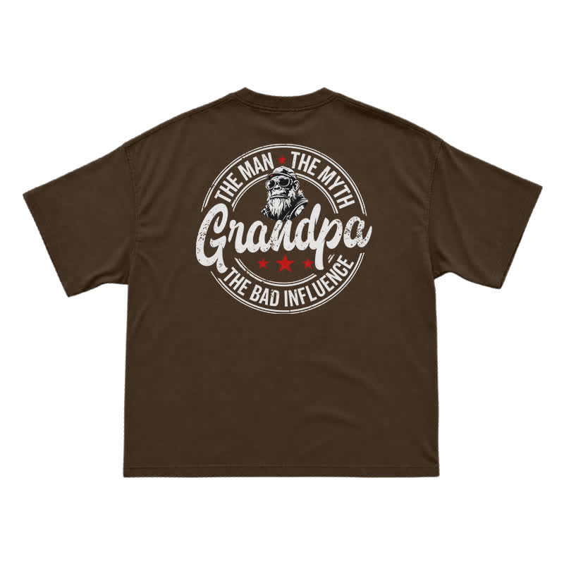 The Man The Myth Grandpa Funny Graphic T-Shirt for Men | Grandpa Humor Tee - Coffee - US16-18(2XL) - image 10
