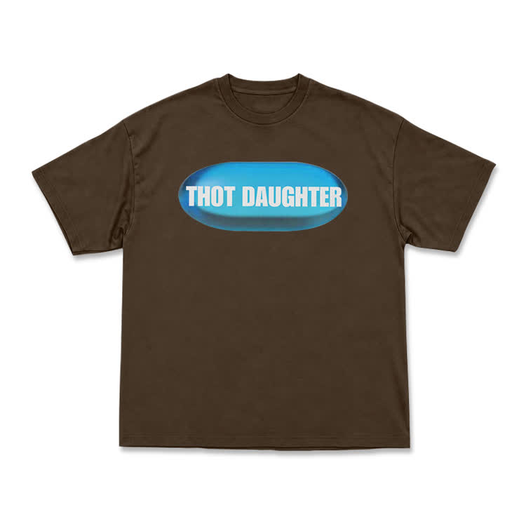 Casual THOT DAUGHTER Graphic Short Sleeve T Shirt - Coffee - US16-18(2XL) - image 14
