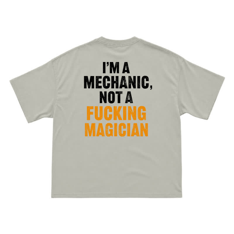 Relaxed Fit Mechanic Attitude Graphic Back Print T-Shirt - Warm Grey - US16-18(2XL) - image 4