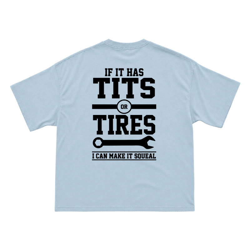 Workwear Inspired Mechanic Humor Oversized Back Graphic T-Shirt - Light Blue - US16-18(2XL) - image 8