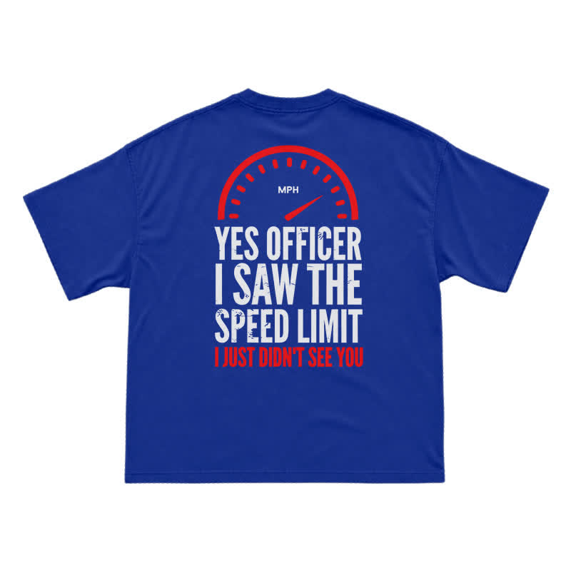 Yes Officer Speed Limit Joke Back Graphic T-Shirt - Blue - US16-18(2XL) - image 14