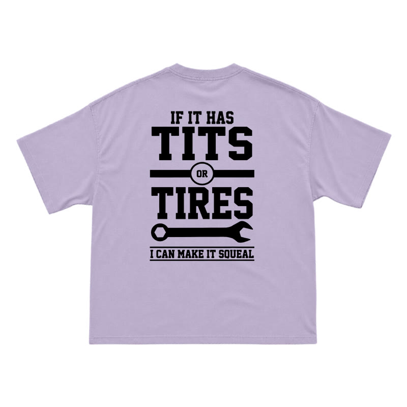 Workwear Inspired Mechanic Humor Oversized Back Graphic T-Shirt - Purple - US16-18(2XL) - image 9