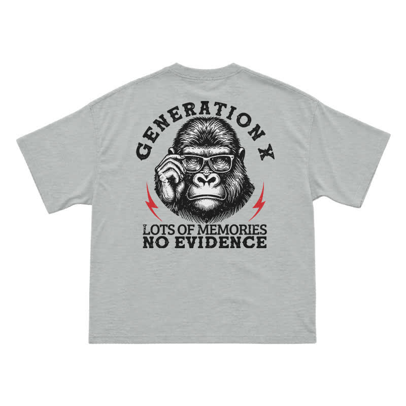 Generation X Lots Of Memories No Evidence Monkey T-shirt - Grey - US16-18(2XL) - image 6