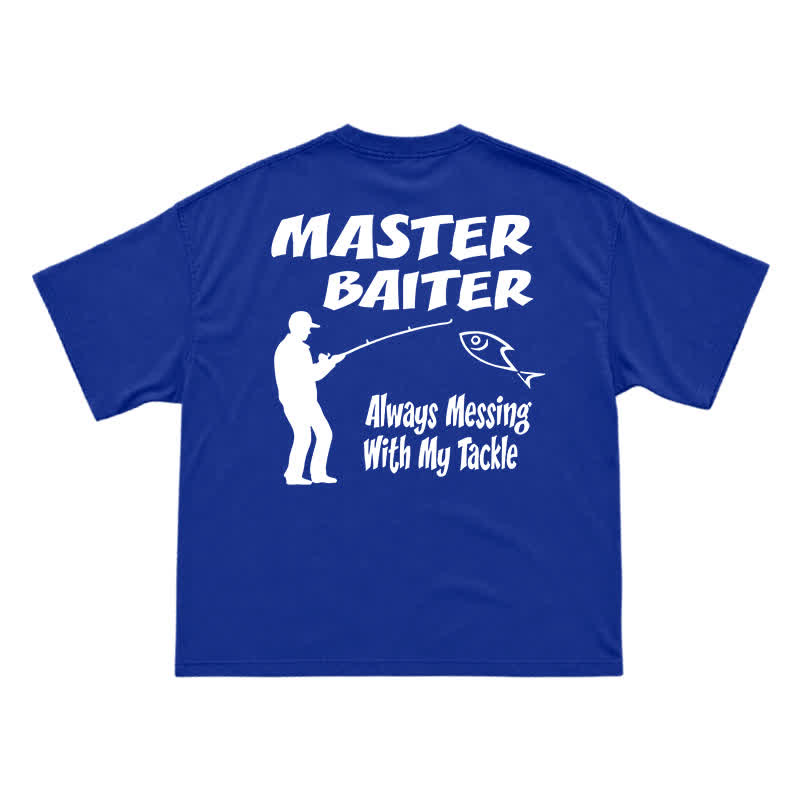 Funny Fishing Slogan Relaxed Fit Back Print T-Shirt - Blue - US16-18(2XL) - image 14