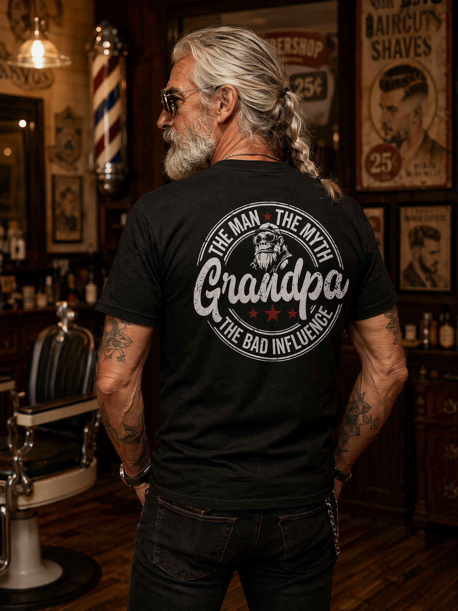 The Man The Myth Grandpa Funny Graphic T-Shirt for Men | Grandpa Humor Tee
