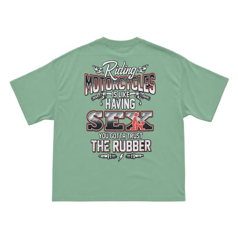 Born To Ride Motorcycle T-Shirt – Funny Biker Gift For Men - Light Green - US16-18(2XL) - image 9
