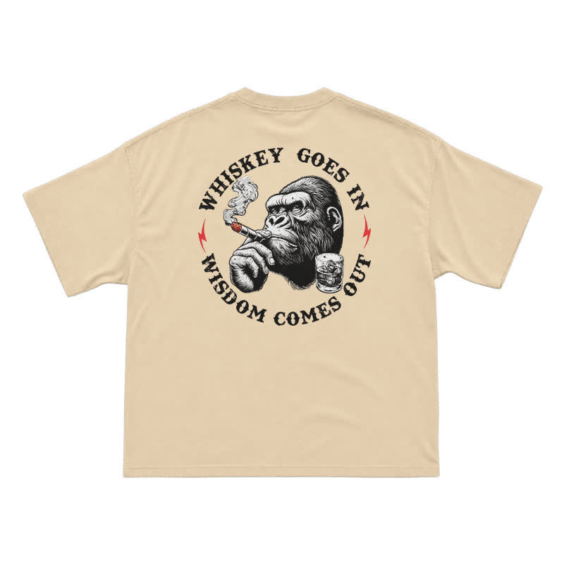 Whiskey Goes In Wisdom Comes Out Funny T-Shirt for Men - Apricot - US16-18(2XL) - image 12