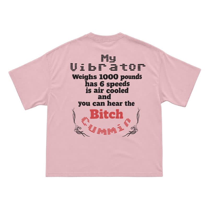 Casual Statement Back Print Crew Neck Cotton T-Shirt - Pink - US16-18(2XL) - image 14