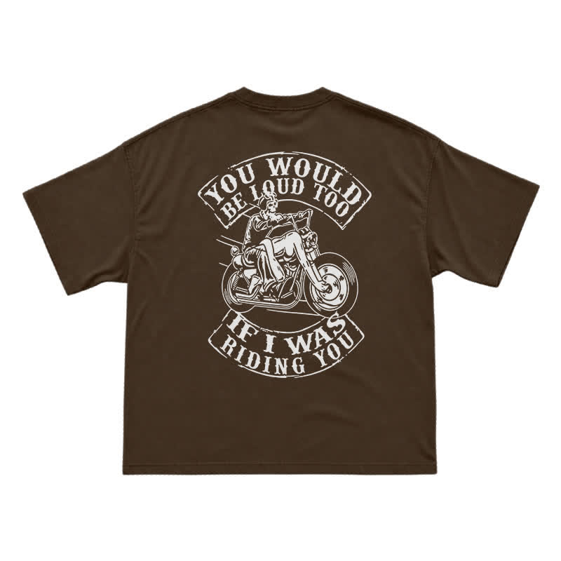 Moto Spirit Oversized Back Print Streetwear T-Shirt - Coffee - US16-18(2XL) - image 9