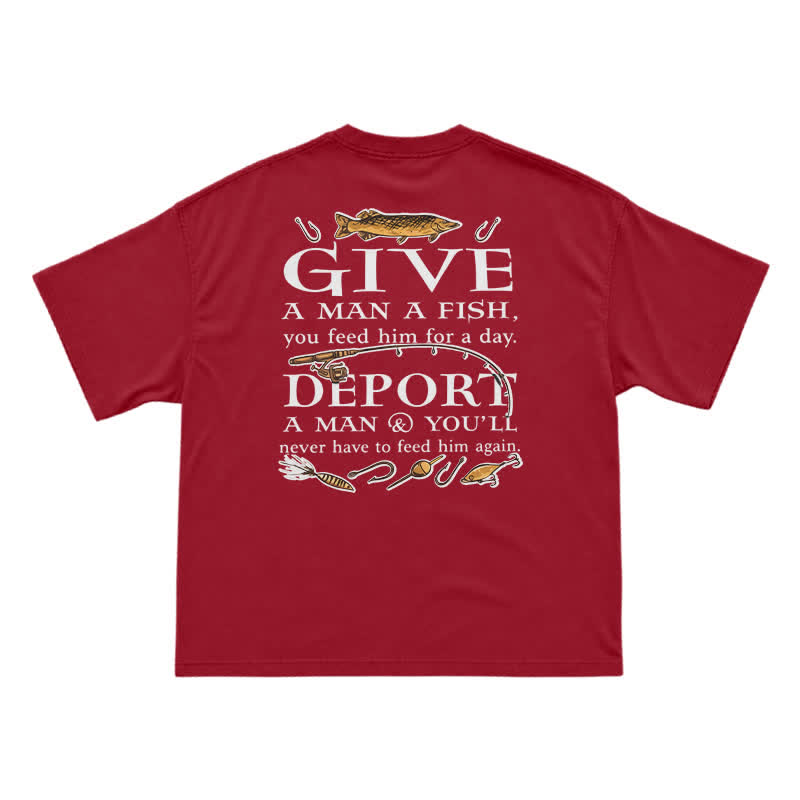 Vintage Fishing Statement Back Print T-Shirt - Red - US16-18(2XL) - image 14