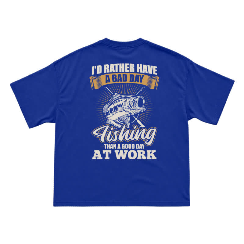 Retro Angler Slogan Back Print Graphic T-Shirt - Blue - US16-18(2XL) - image 15
