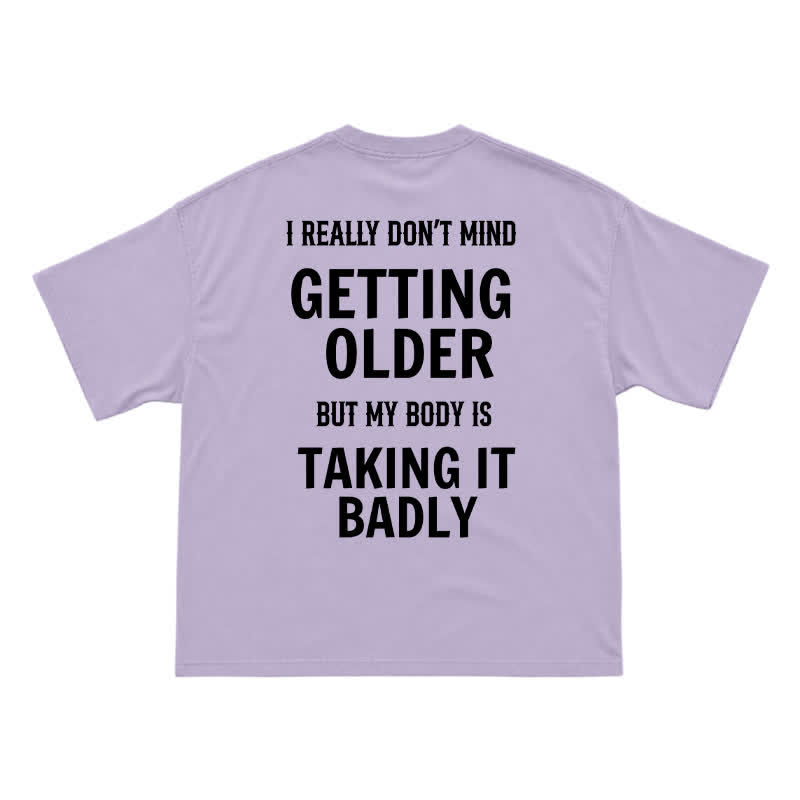 Casual Getting Older Humor Back Graphic Crew Neck T-Shirt - Purple - US16-18(2XL) - image 13