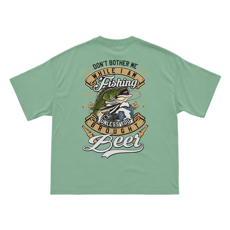 Retro Bass and Bottle Back Print Boxy T-Shirt - Light Green - US16-18(2XL) - image 7