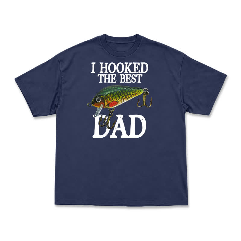 Vintage Inspired Best Dad Fishing Graphic T-Shirt - Navy Blue - US16-18(2XL) - image 12