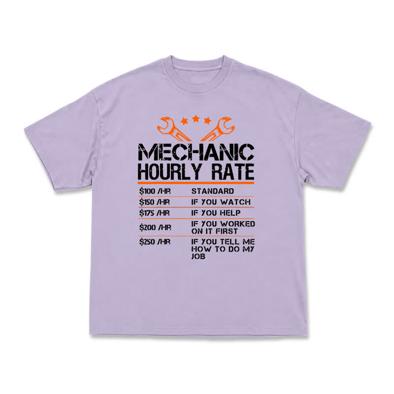 Vintage Mechanic Hourly Rate Graphic Crewneck T-Shirt - Purple - US16-18(2XL) - image 15