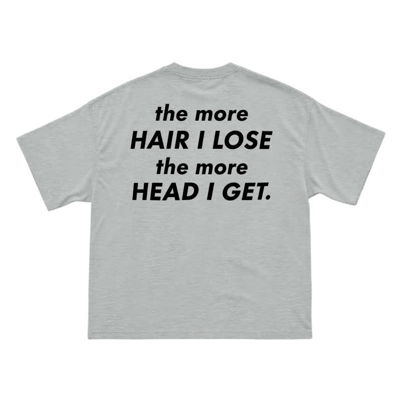 Street Humor Statement Back Print Relaxed Fit Short Sleeve T Shirt - Grey - US16-18(2XL) - image 15