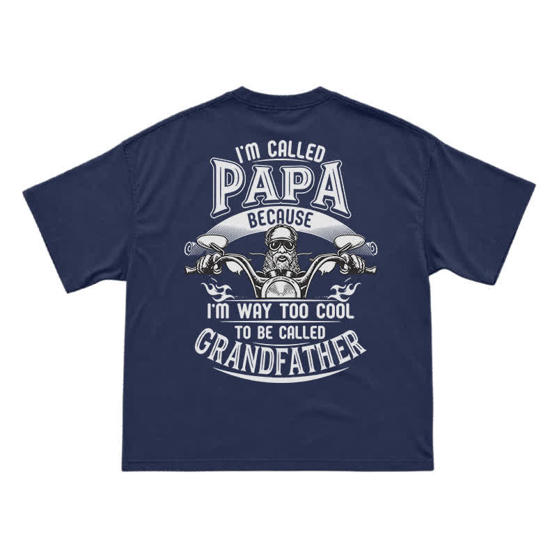 I'm Called Papa Because I'm Too Cool – Funny Grandpa Motorcycle T-Shirt - Navy Blue - US16-18(2XL) - image 12