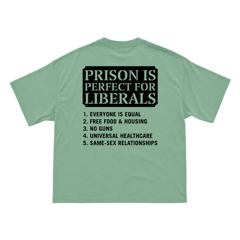 Streetwear Slogan Graphic Crewneck Tee with Bold Back Print - Light Green - US16-18(2XL) - image 8