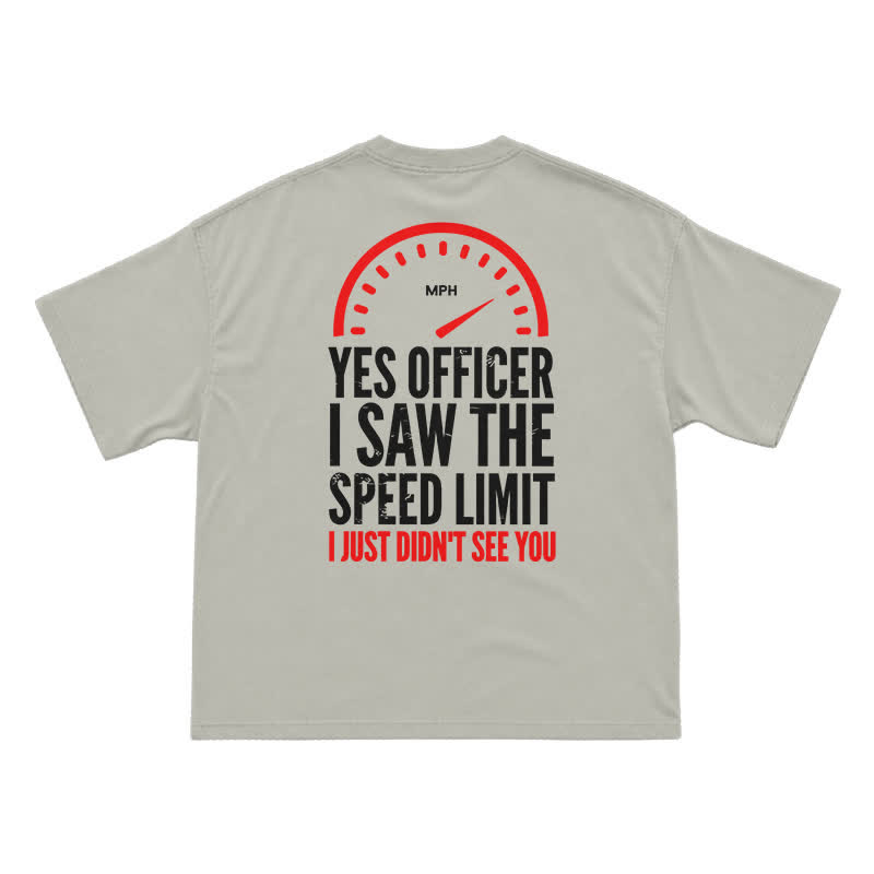 Yes Officer Speed Limit Joke Back Graphic T-Shirt - Warm Grey - US16-18(2XL) - image 7