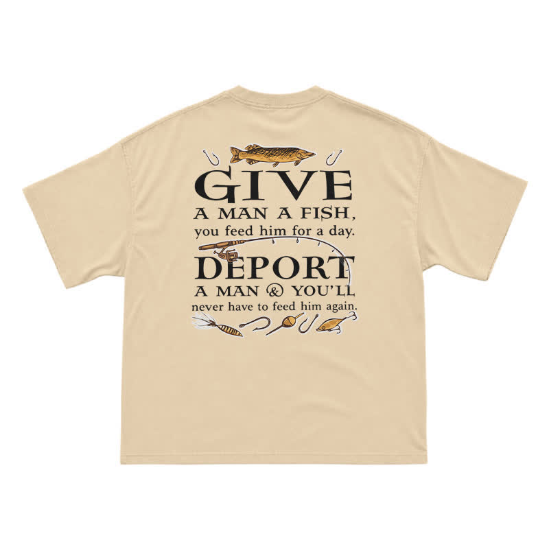 Vintage Fishing Statement Back Print T-Shirt - Apricot - US16-18(2XL) - image 6