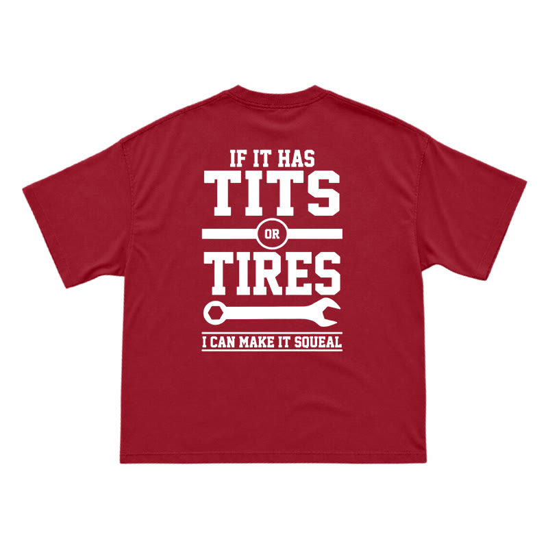 Workwear Inspired Mechanic Humor Oversized Back Graphic T-Shirt - Red - US16-18(2XL) - image 11