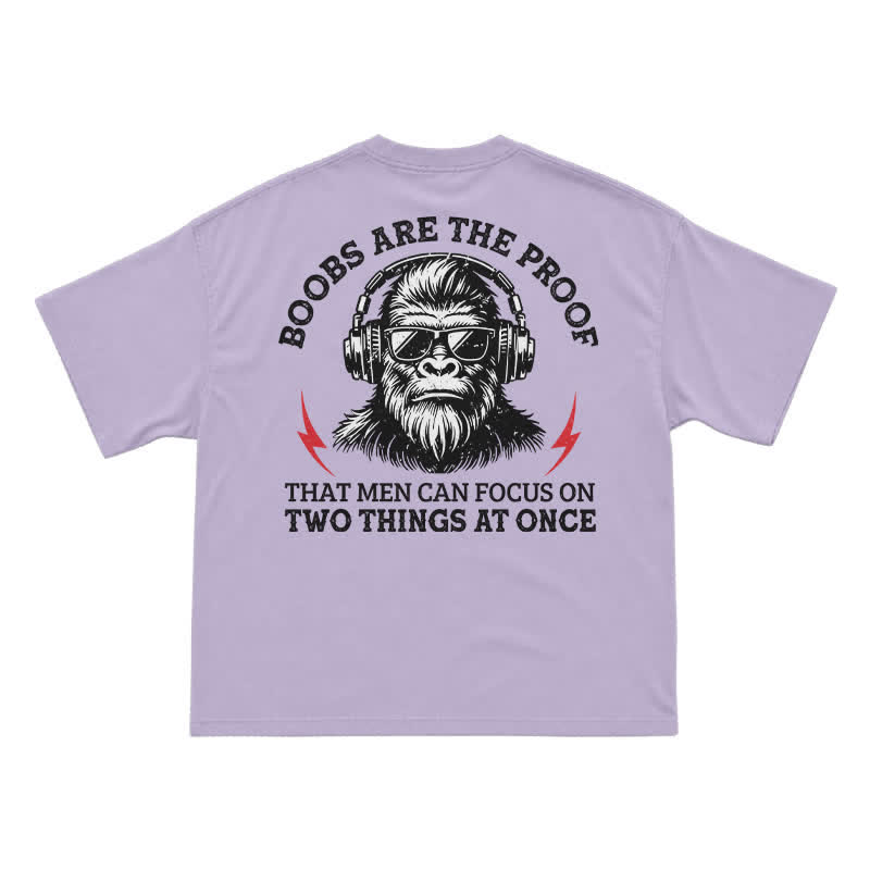 Boobs The Proof That Men Can Focus On Two Things At Once Monkey T-shirt - Purple - US16-18(2XL) - image 8
