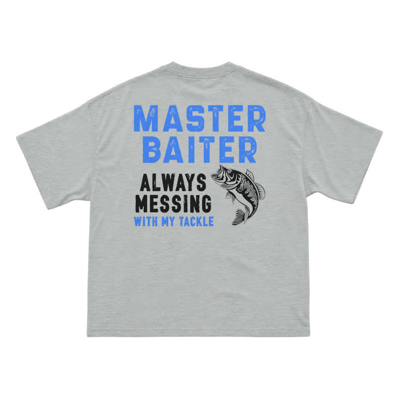 Master Baiter Novelty Back Graphic Relaxed Fit T-Shirt - Grey - US16-18(2XL) - image 13