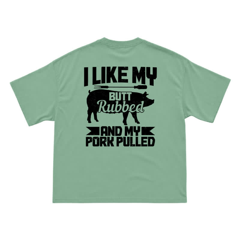 Casual Vintage Pig Silhouette Smoker Party T-Shirt - Light Green - US16-18(2XL) - image 5
