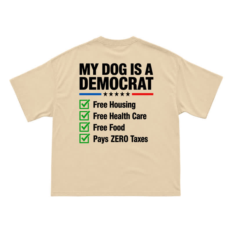 Everyday Crew Neck My Dog Is a Democrat Back Graphic T-Shirt - Apricot - US16-18(2XL) - image 5