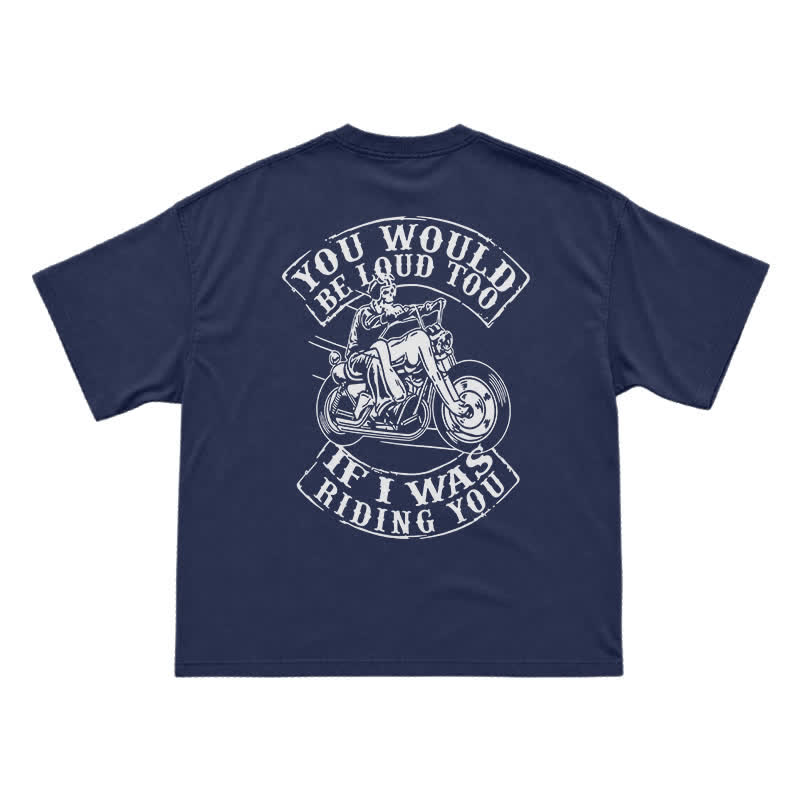 Moto Spirit Oversized Back Print Streetwear T-Shirt - Navy Blue - US16-18(2XL) - image 6