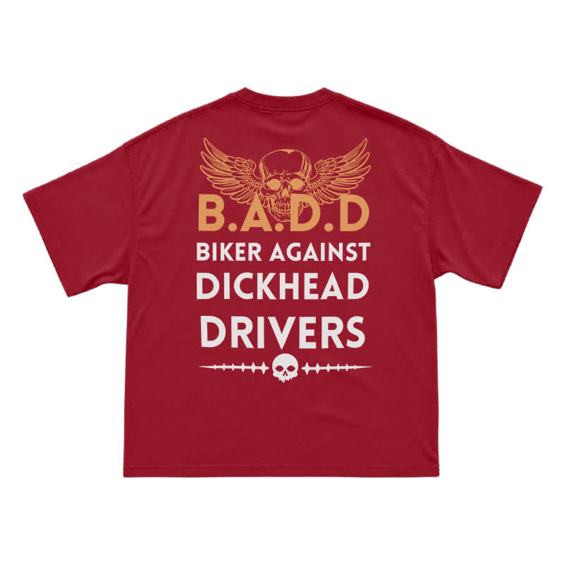 Biker Against Dickhead Drivers Statement Graphic T-Shirt - Red - US16-18(2XL) - image 13