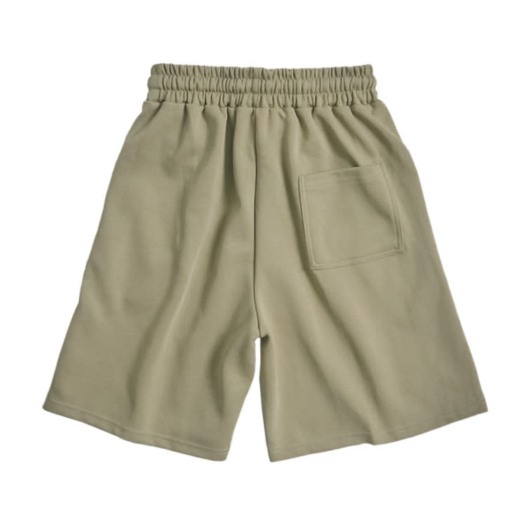 Cotton Solid Color Drawstring Pocket Shorts - image 12
