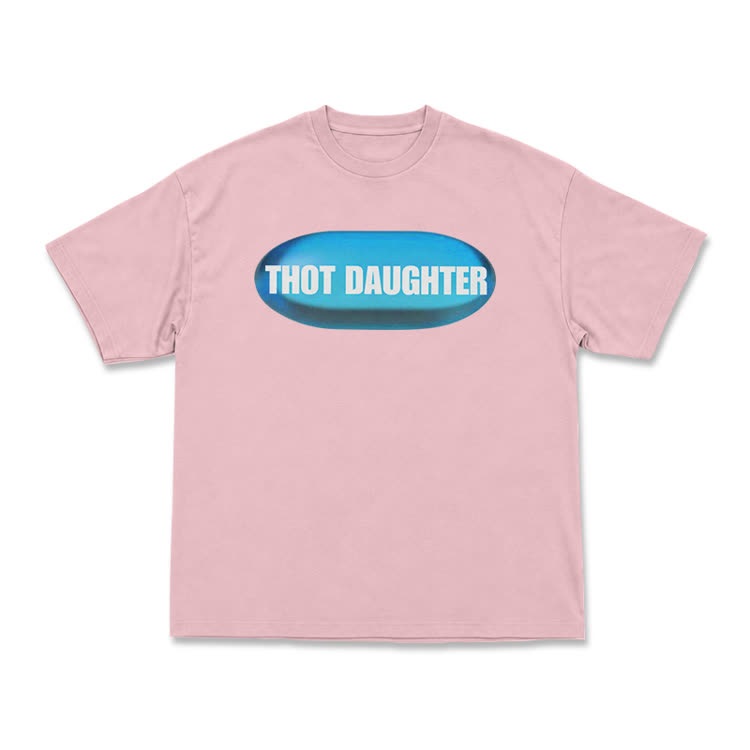 Casual THOT DAUGHTER Graphic Short Sleeve T Shirt - Pink - US16-18(2XL) - image 9