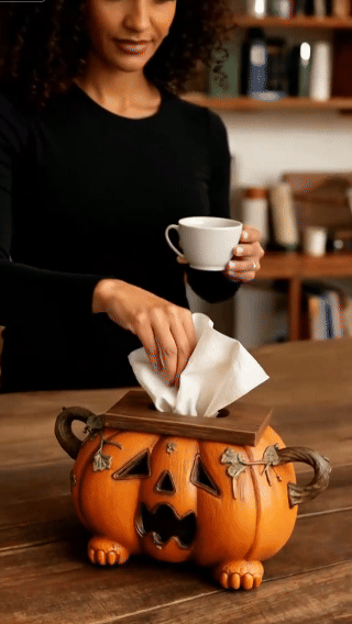 Pumpkin Tissue Box in Home